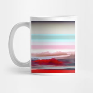 Stylized Strata with Red Mountains Mug